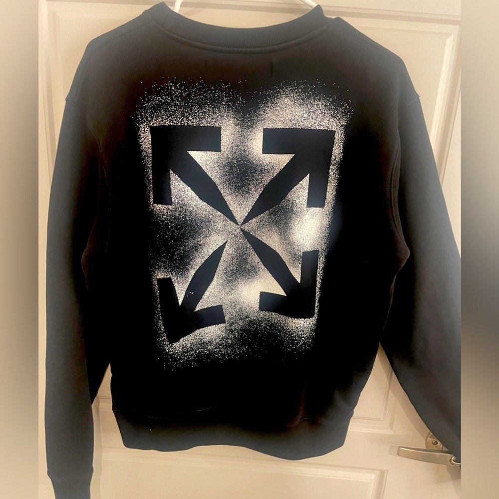 OFF-WHITE Slim fit Stencil crewneck sweatshirt Black/White size Small